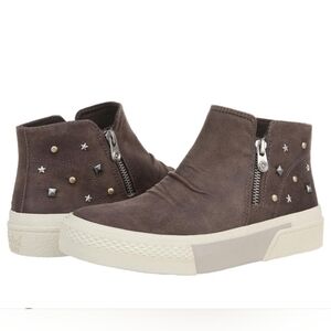 Blowfish Wave Zip Sneaker Brown High-Top Sneakers with Studs Size 8